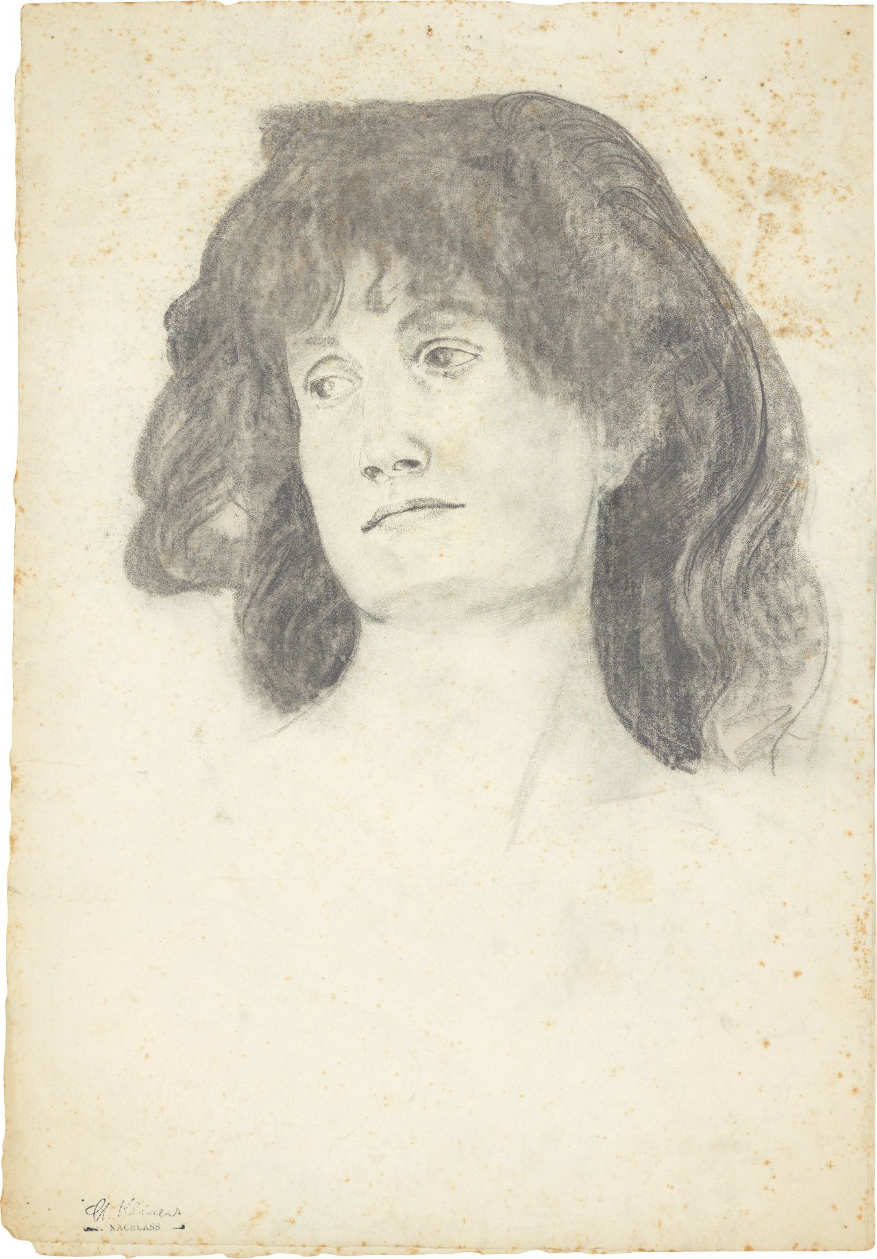 Auf diesem Bild ist das folgende Kunstwerk zu sehen: Max Klinger. Damenportrait.