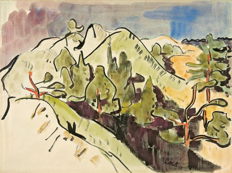Auf diesem Bild ist das folgende Kunstwerk zu sehen: Karl Schmidt-Rottluff. Dünen II. Um 1930.
