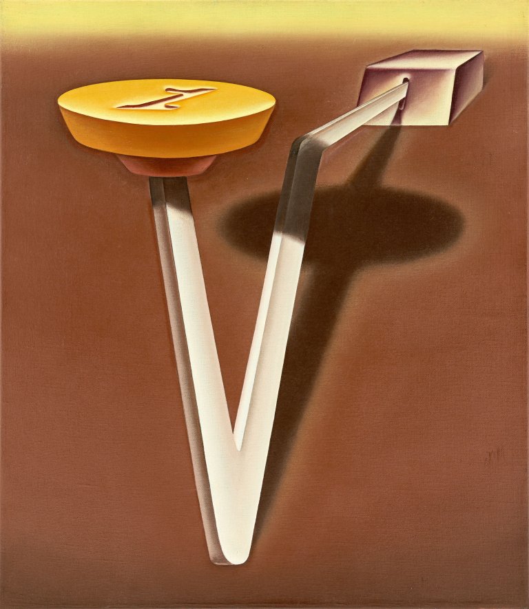 This picture shows the following artwork: Konrad Klapheck. Das Angebot. 1985.