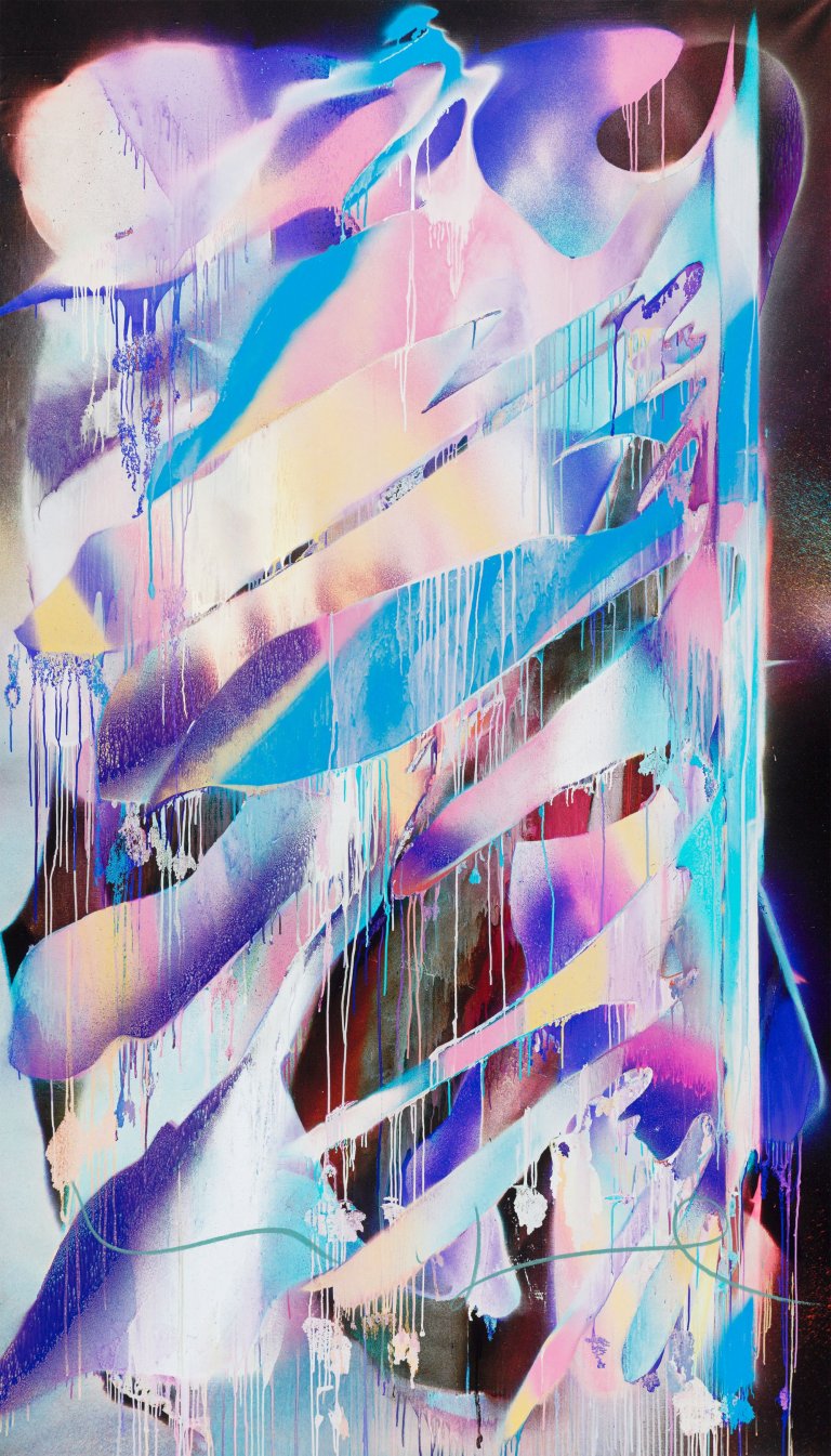 Auf diesem Bild ist das folgende Kunstwerk zu sehen: Katharina Grosse. „o.T.“. 2018.