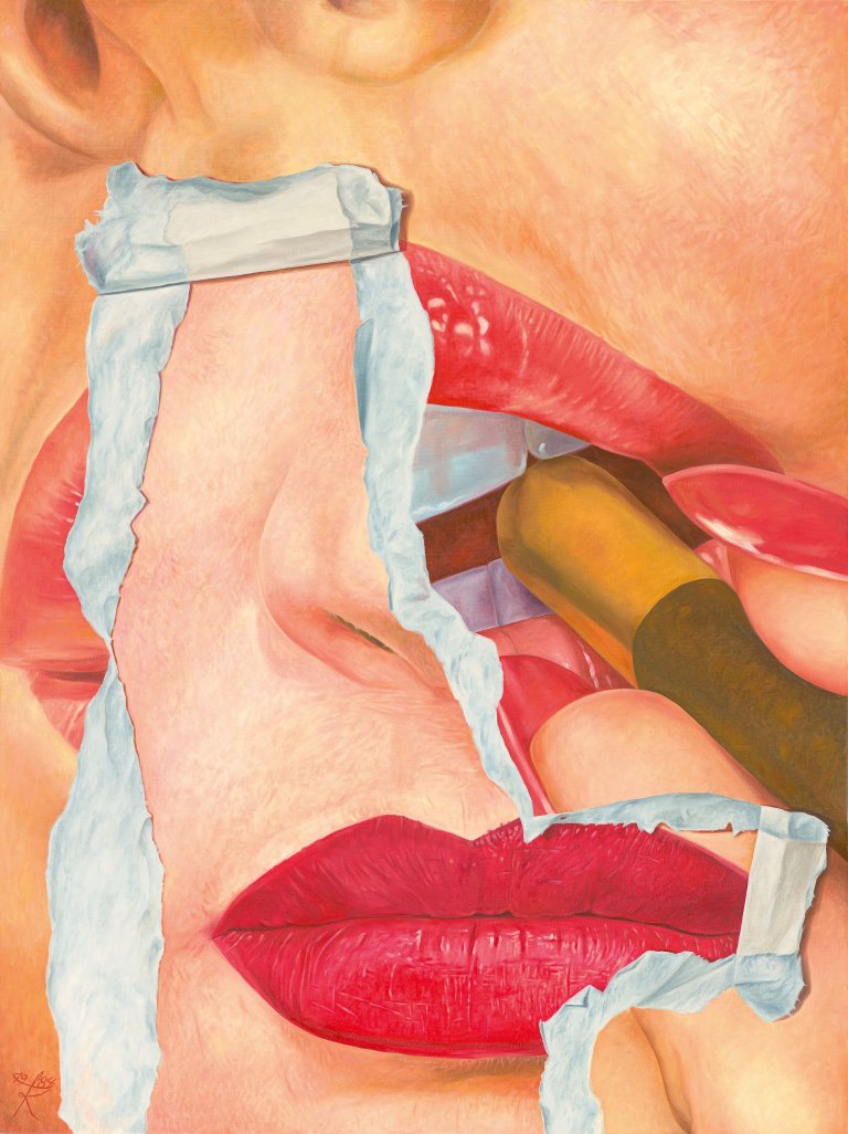 Auf diesem Bild ist das folgende Kunstwerk zu sehen: Fritz Köthe. „Der rote Mund“. 1984.