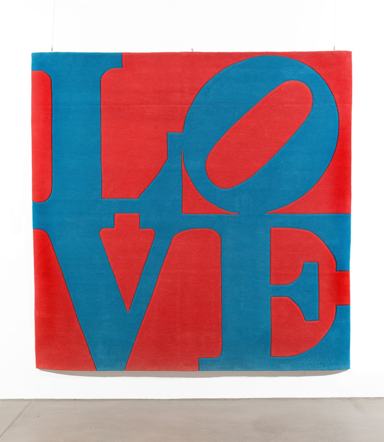 Auf diesem Bild ist das folgende Kunstwerk zu sehen: Robert Indiana. „Chosen Love (Blue on Red Love)“. 1995.
