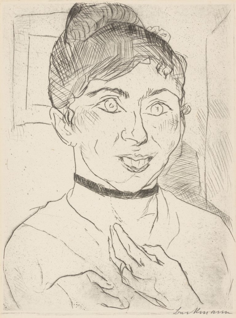 Auf diesem Bild ist das folgende Kunstwerk zu sehen: Max Beckmann. „Bildnis Käthe Carl“. Um 1916/1920.