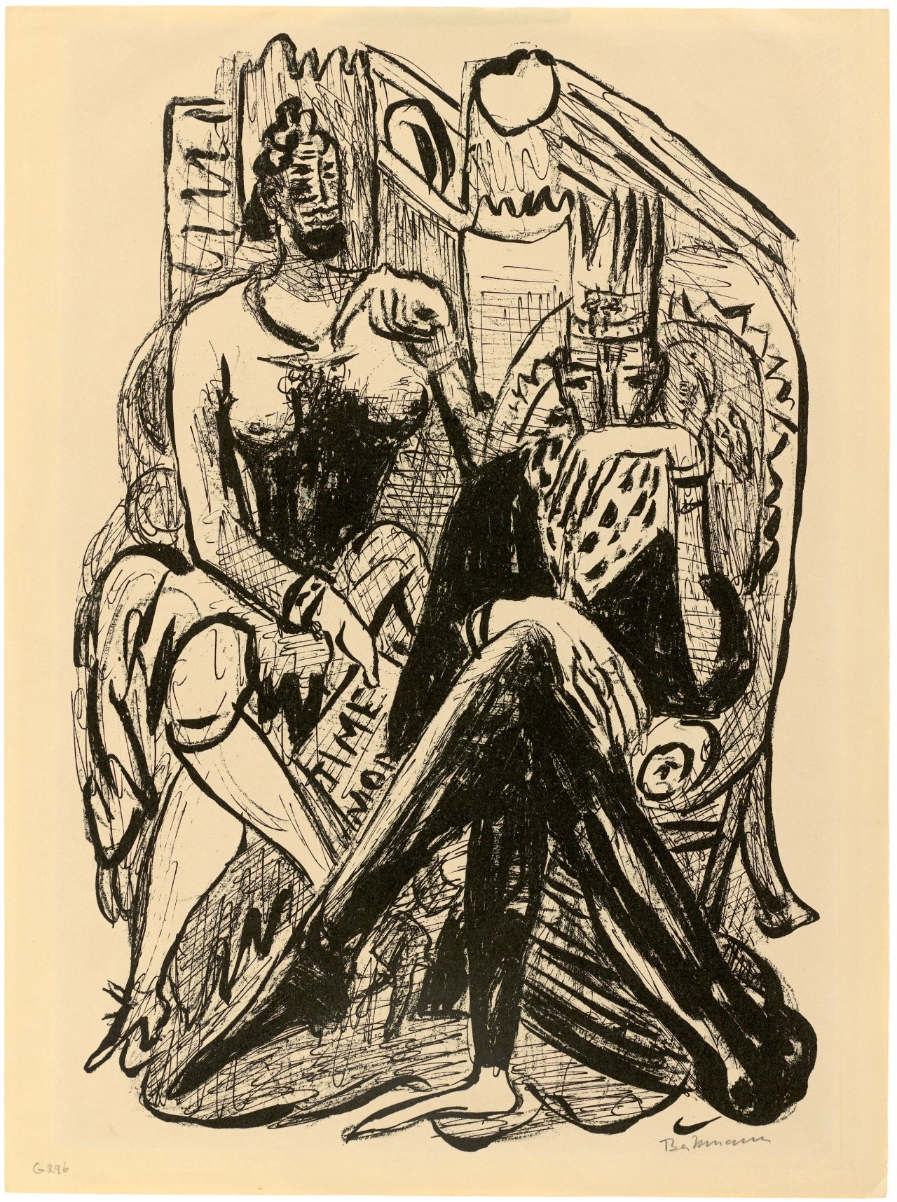 Auf diesem Bild ist das folgende Kunstwerk zu sehen: Max Beckmann. „König und Demagoge“. 1946.