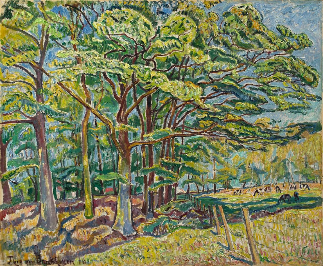 Auf diesem Bild ist das folgende Kunstwerk zu sehen: Theo von Brockhusen. Eichen. 1916.