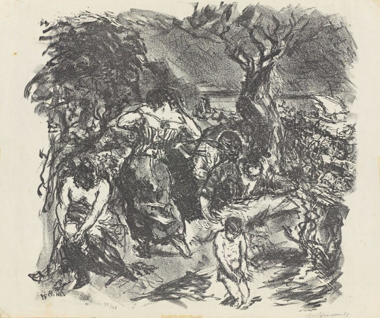 Auf diesem Bild ist das folgende Kunstwerk zu sehen: Max Beckmann. „Tegeler Freibad“. 1911/1917.