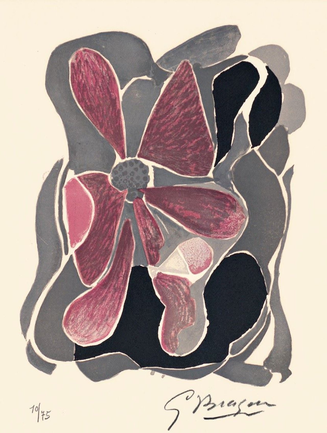 This picture shows the following artwork: Georges Braque. „L'Iris (From: Lettera amorosa)“. 1963.