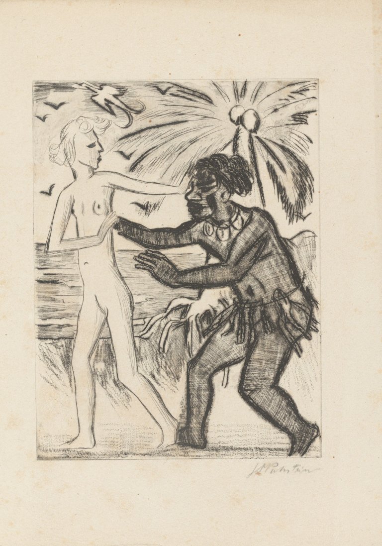 Auf diesem Bild ist das folgende Kunstwerk zu sehen: Max Pechstein. „Yali IV (Yalis Werbung)“. 1923.