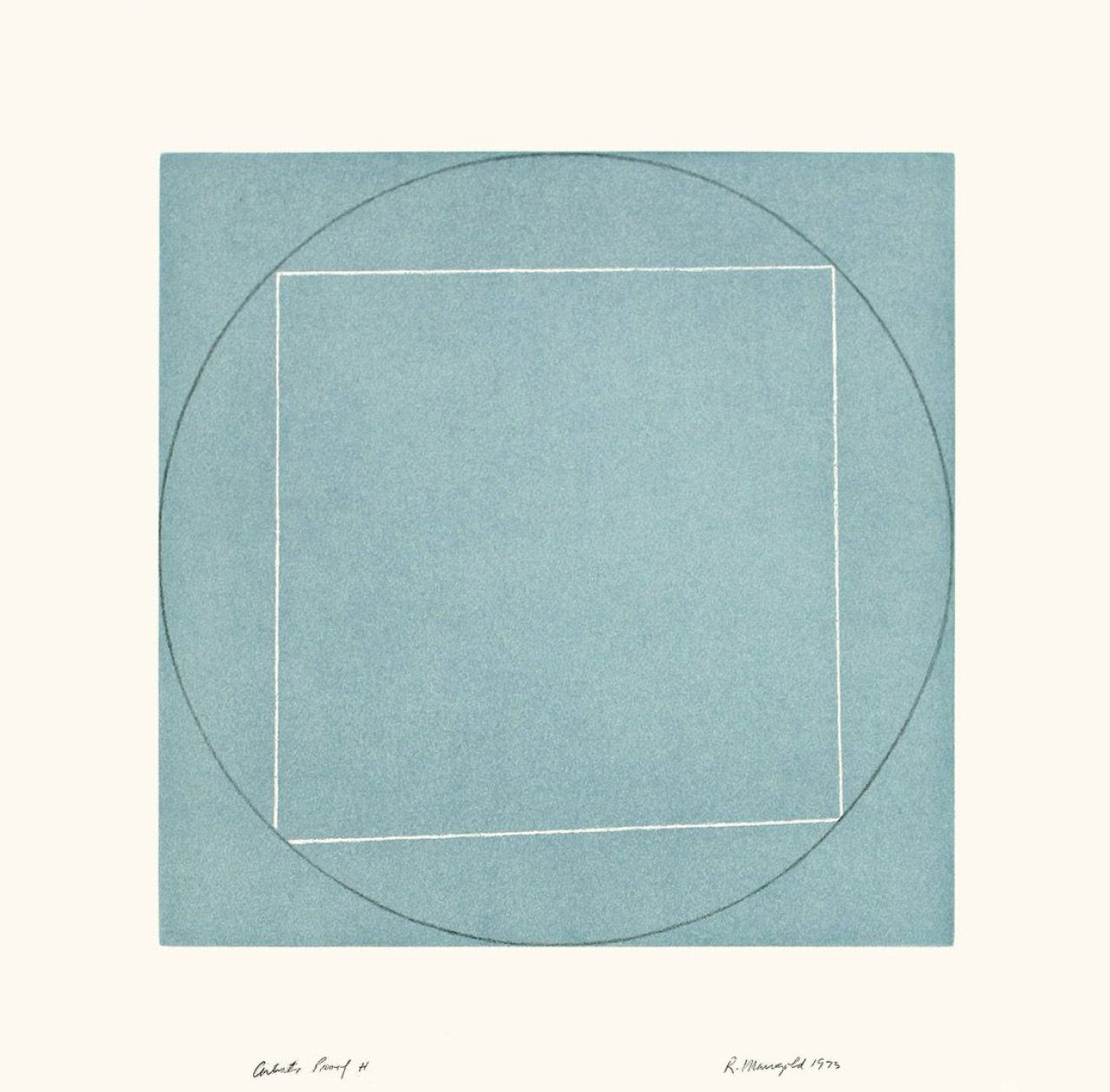 Auf diesem Bild ist das folgende Kunstwerk zu sehen: Robert Mangold. Aus: „Seven Aquatints“. 1973.