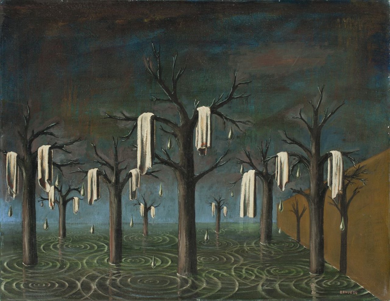 Auf diesem Bild ist das folgende Kunstwerk zu sehen: Edgar Ende. „Die weinenden Bäume“. 1954.