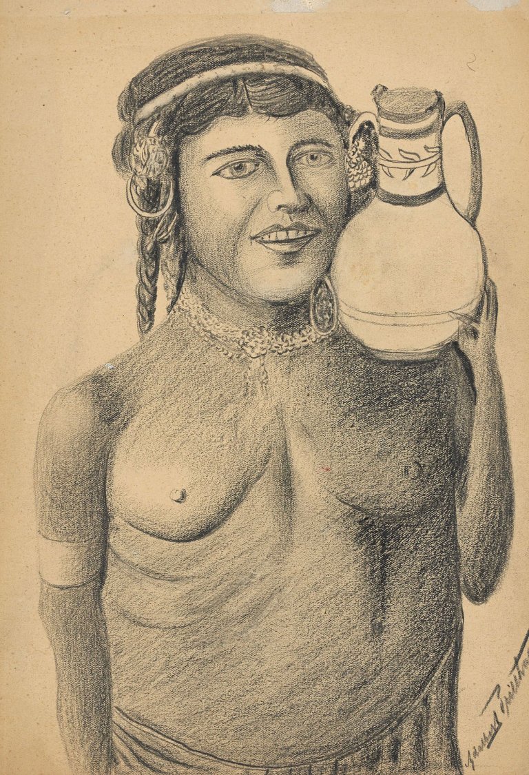 Auf diesem Bild ist das folgende Kunstwerk zu sehen: Adalbert Trillhaase. Marokkanerin.