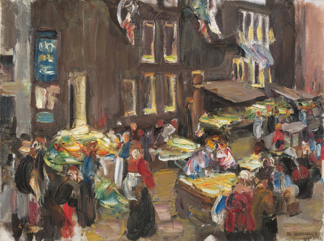 This picture shows the following artwork: Max Liebermann. ”Judengasse in Amsterdam (Uilenburgersteeg, Ecke Jodenbreestraat)”. 1905.
