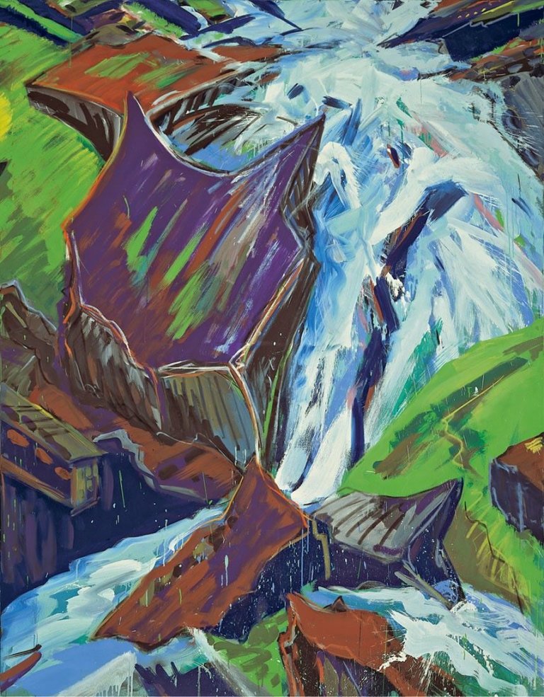 Auf diesem Bild ist das folgende Kunstwerk zu sehen: Bernd Zimmer. „Wasserfall“. 1981.