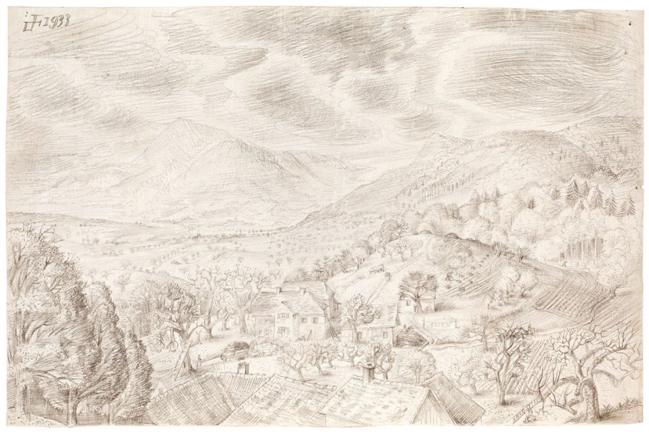 Auf diesem Bild ist das folgende Kunstwerk zu sehen: Otto Dix. „Herbstlandschaft bei Randegg“. 1933.