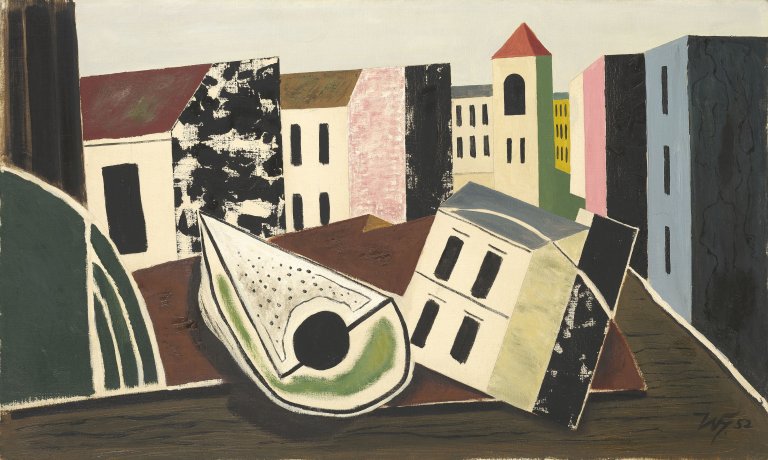 Auf diesem Bild ist das folgende Kunstwerk zu sehen: Werner Heldt. „Samstagnachmittag (Sonntagnachmittag)“. 1952.