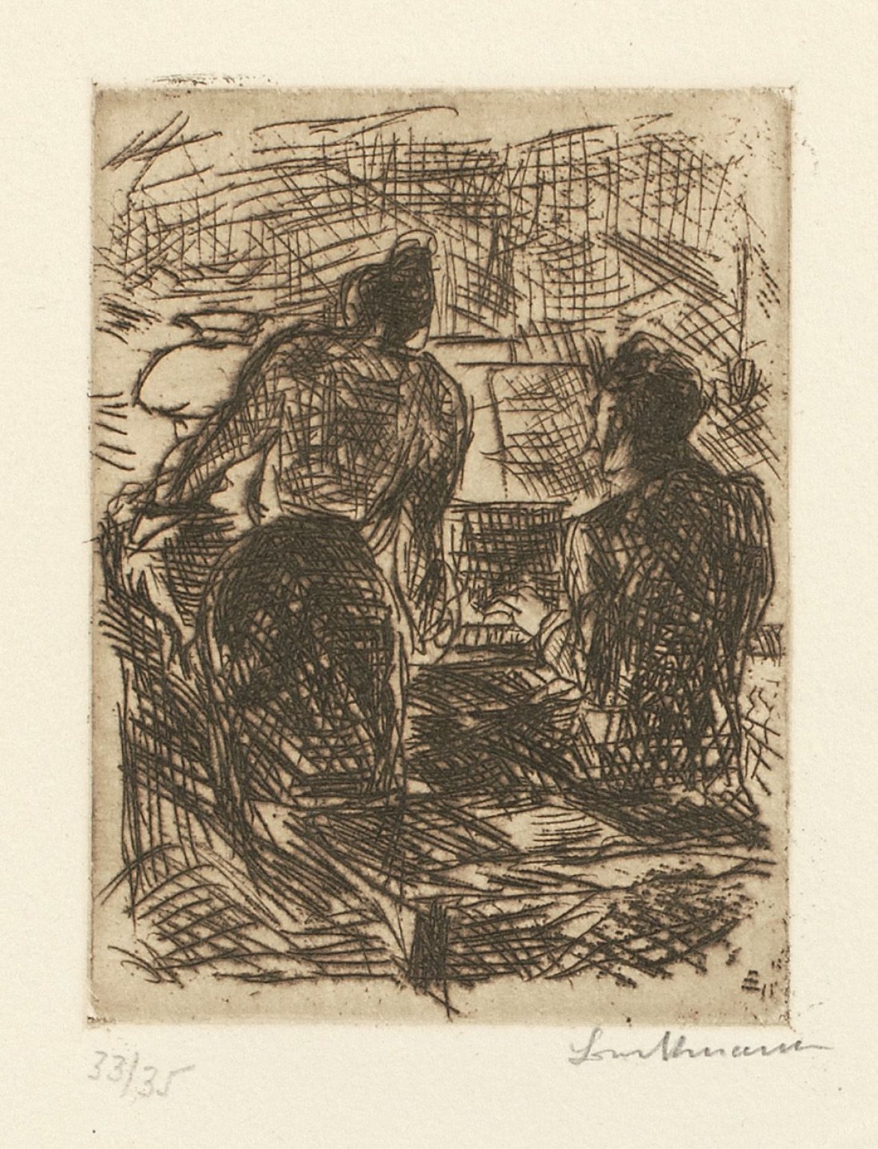 Auf diesem Bild ist das folgende Kunstwerk zu sehen: Max Beckmann. „Am Klavier“. 1913.