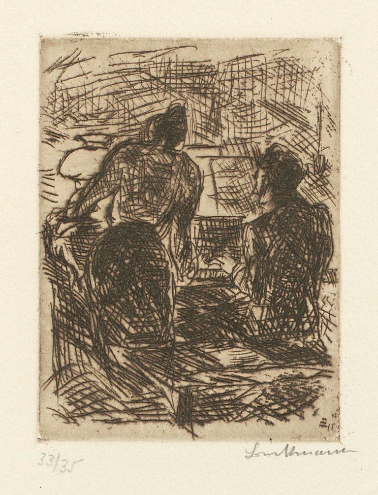 Auf diesem Bild ist das folgende Kunstwerk zu sehen: Max Beckmann. „Am Klavier“. 1913.