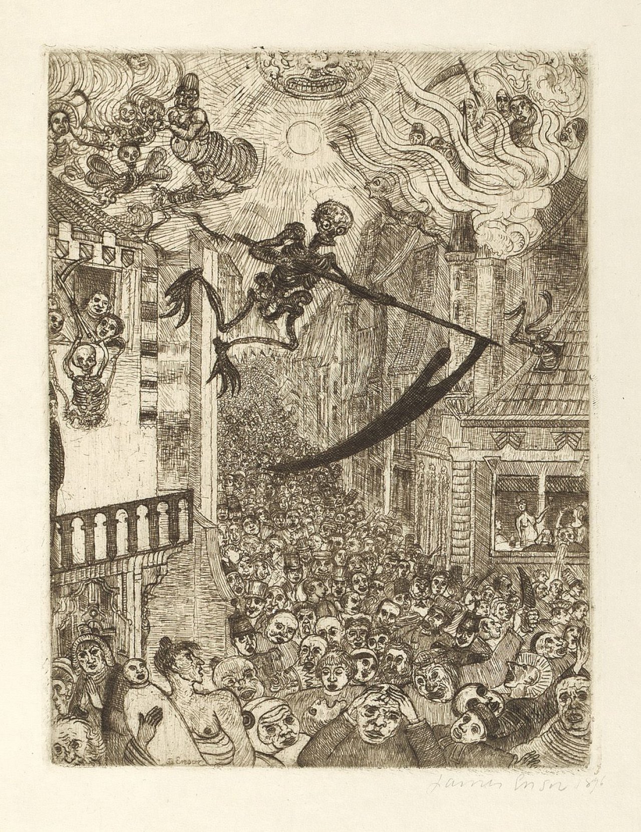 Catalog image of „La mort poursuivant le troupeau des humains“. 1896