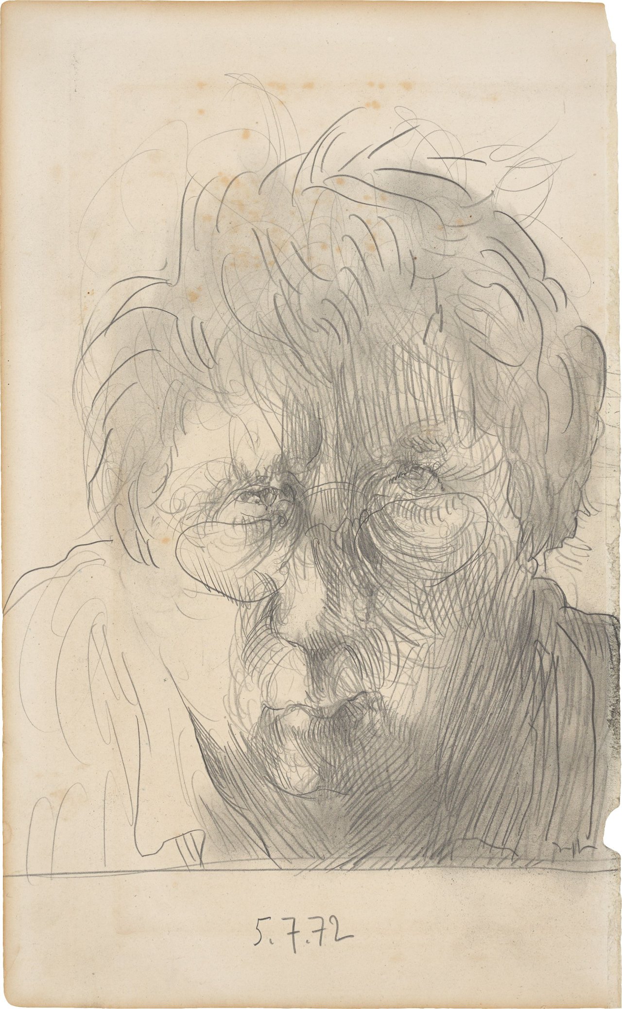 This picture shows the following artwork: Horst Janssen. Self. 1972.