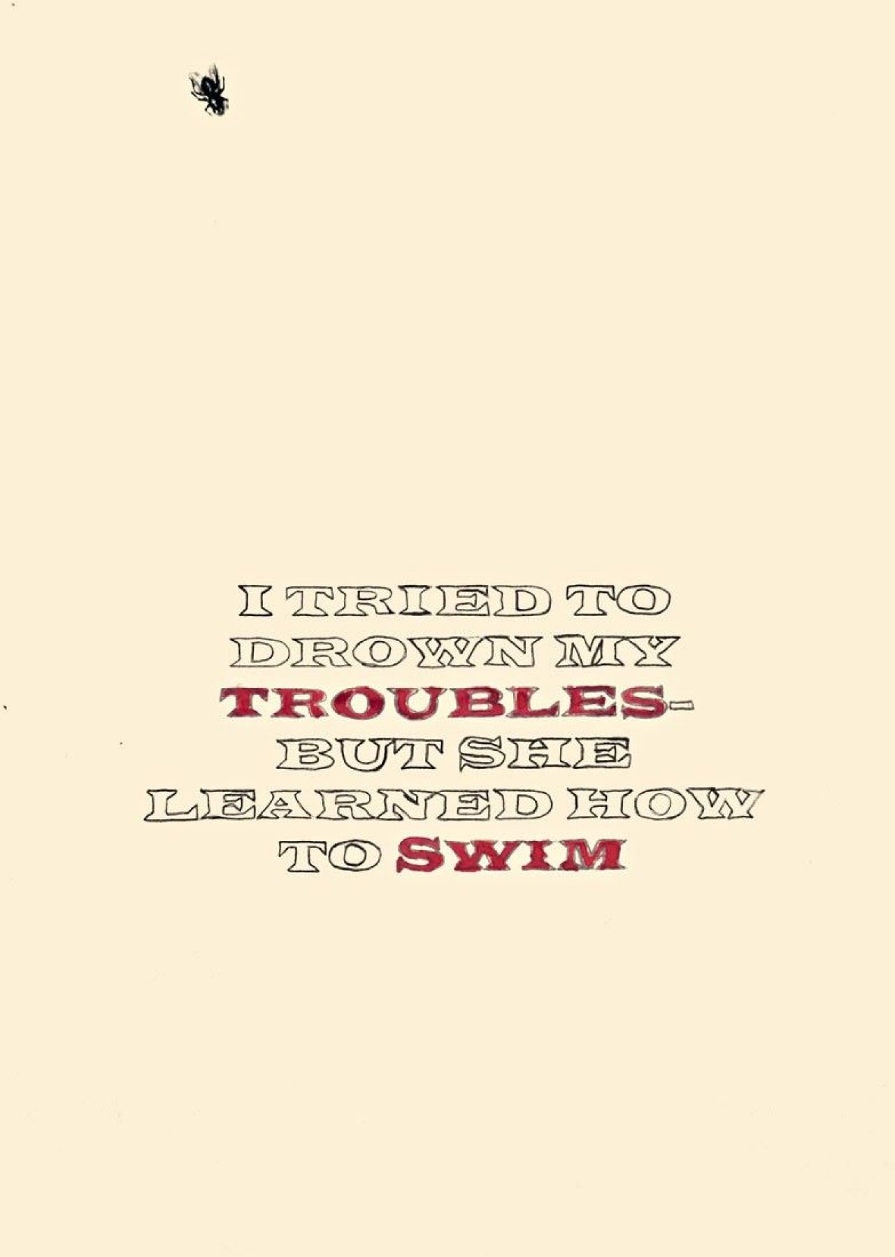 Auf diesem Bild ist das folgende Kunstwerk zu sehen: Friedrich Kunath. I tried to drown my troubles. Um 1994.