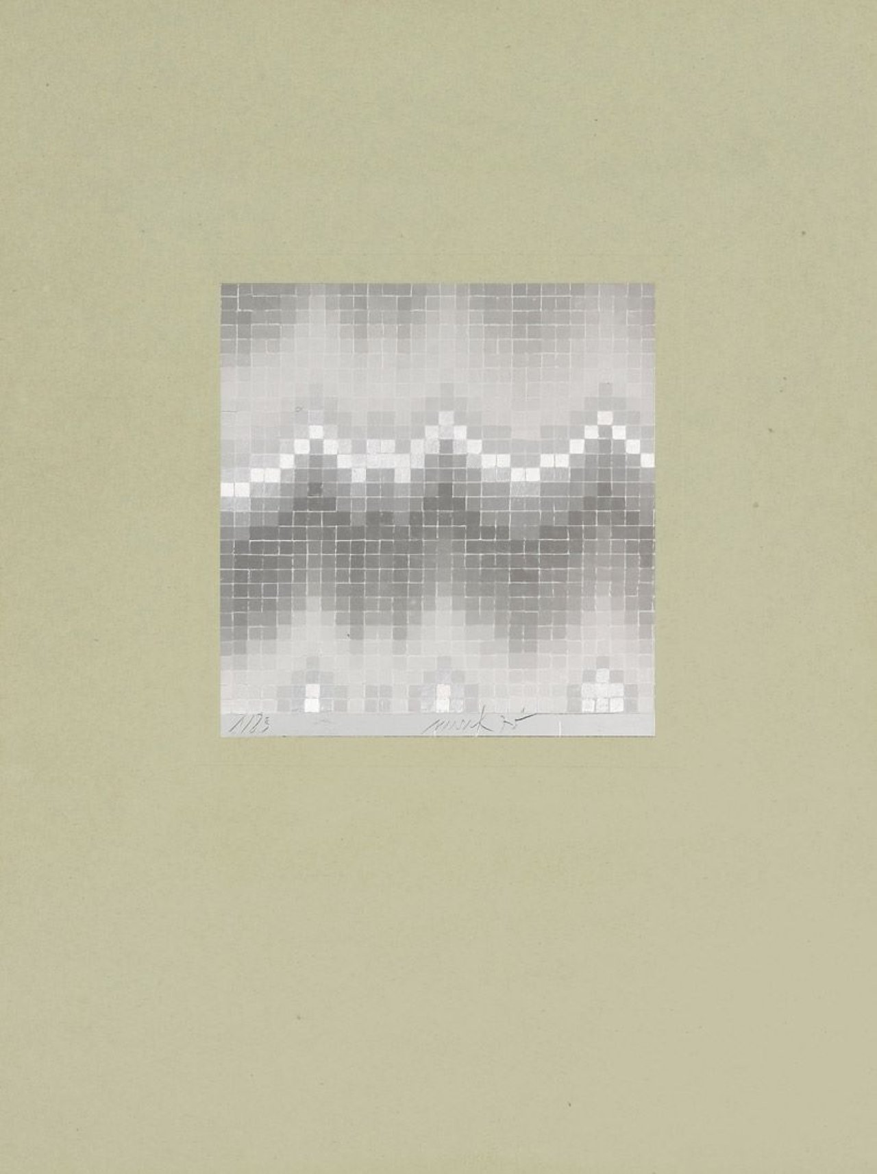 Auf diesem Bild ist das folgende Kunstwerk zu sehen: Heinz Mack. „Lichtkaros“. 1970.