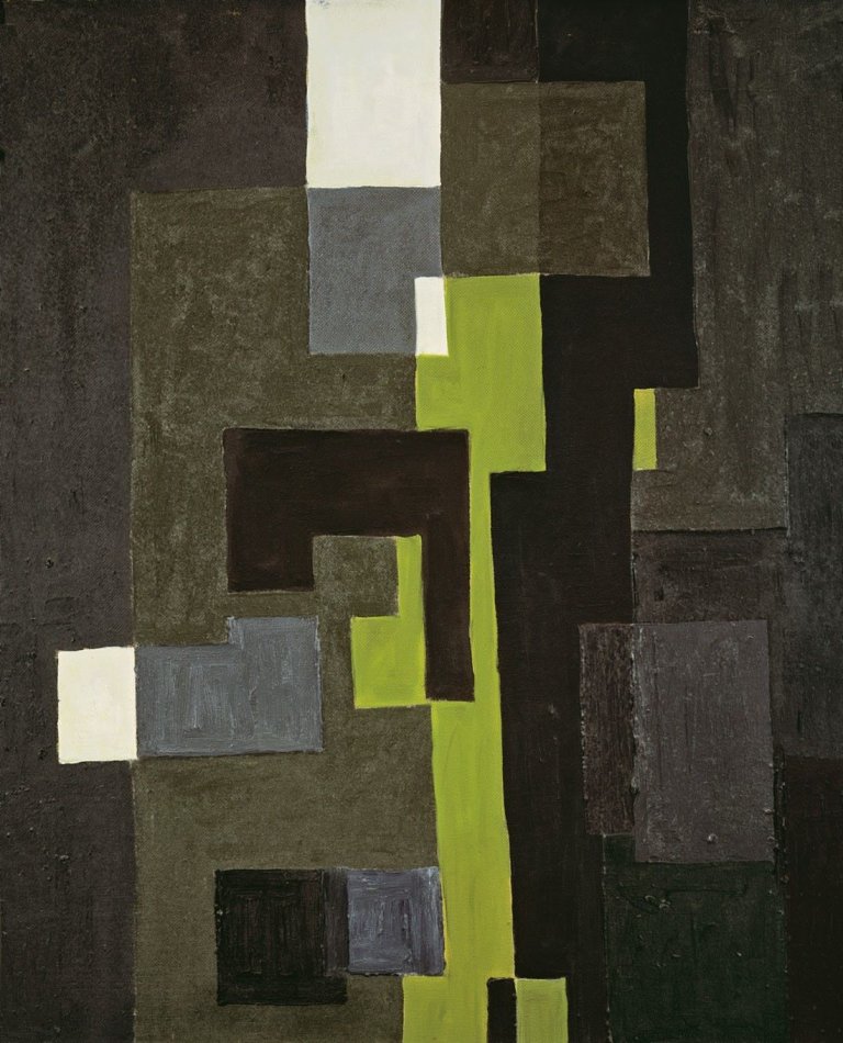 Auf diesem Bild ist das folgende Kunstwerk zu sehen: Günter Fruhtrunk. Ohne Titel. 1952/54.