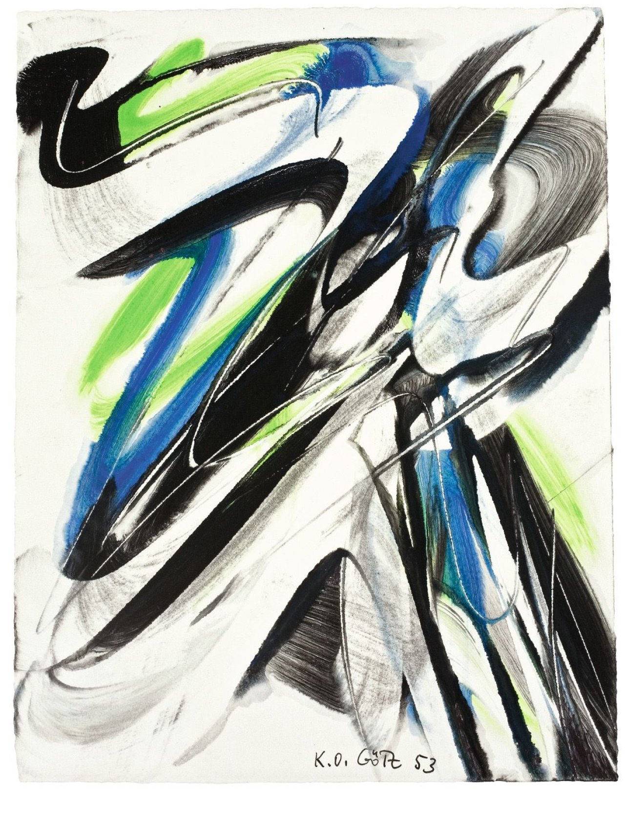 Auf diesem Bild ist das folgende Kunstwerk zu sehen: Karl Otto Götz. Ohne Titel. 1953.
