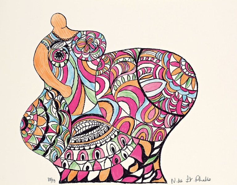Auf diesem Bild ist das folgende Kunstwerk zu sehen: Niki de Saint Phalle. „Nana – pomme de terre“. 1975.