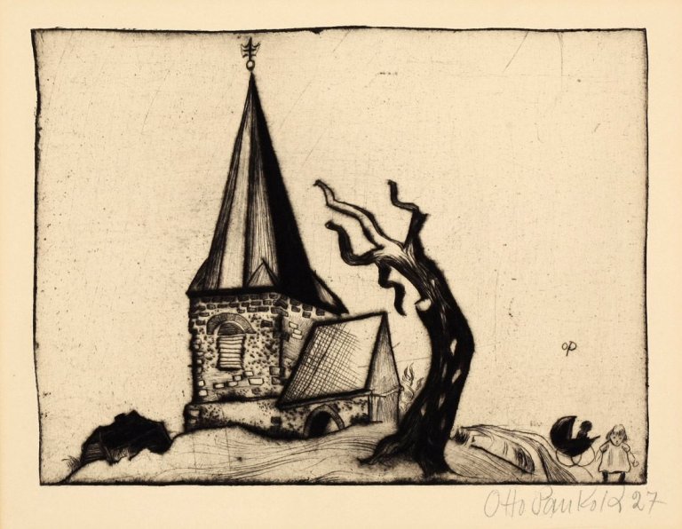 Auf diesem Bild ist das folgende Kunstwerk zu sehen: Otto Pankok. „Kirche Klein“. 1928.