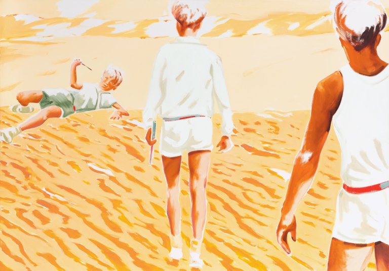 Auf diesem Bild ist das folgende Kunstwerk zu sehen: Norbert Bisky. „Der Himmel ist Zeuge“. 2002.