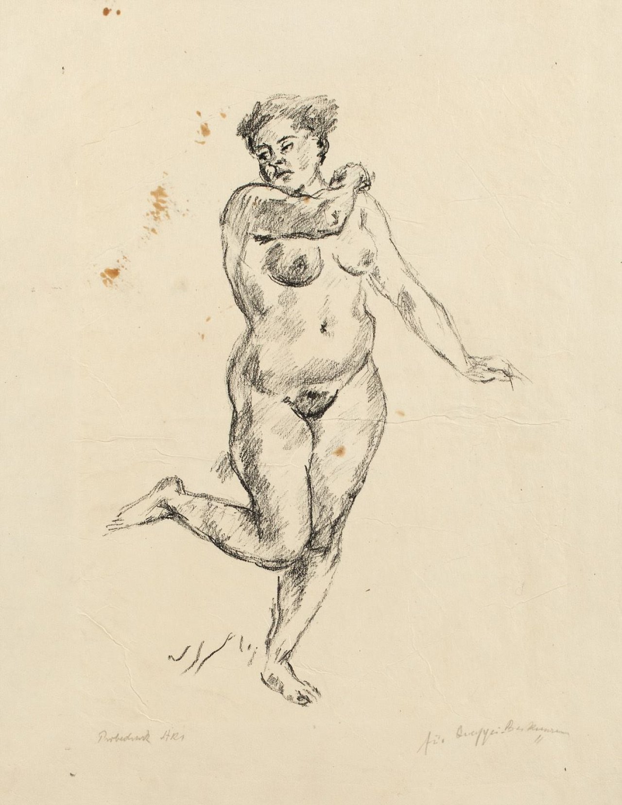 Auf diesem Bild ist das folgende Kunstwerk zu sehen: Max Beckmann. „Weiblicher Akt (Studie zu Judith und Holofernes)“. 1911.