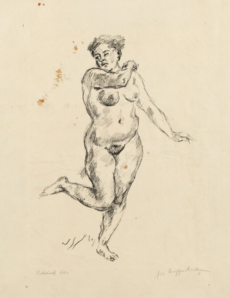 Auf diesem Bild ist das folgende Kunstwerk zu sehen: Max Beckmann. „Weiblicher Akt (Studie zu Judith und Holofernes)“. 1911.