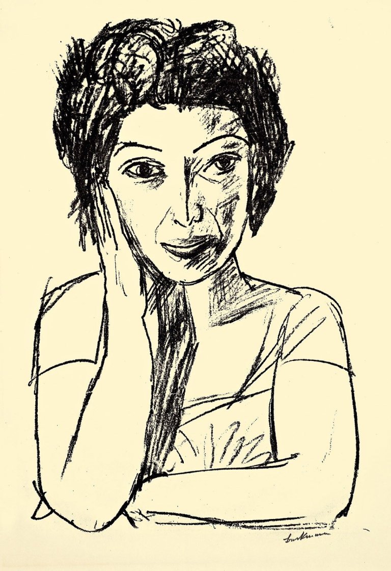 Auf diesem Bild ist das folgende Kunstwerk zu sehen: Max Beckmann. „Bildnis einer Rumänin II (Halbfigur)“. 1923.