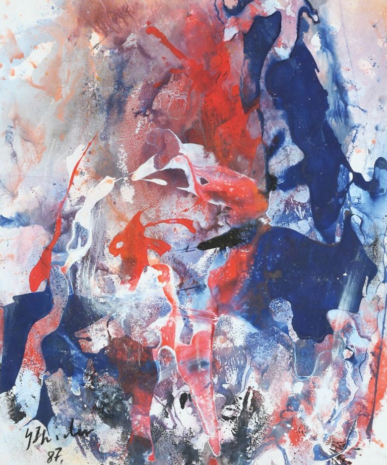 Auf diesem Bild ist das folgende Kunstwerk zu sehen: Fred Thieler. Ohne Titel. 1987.
