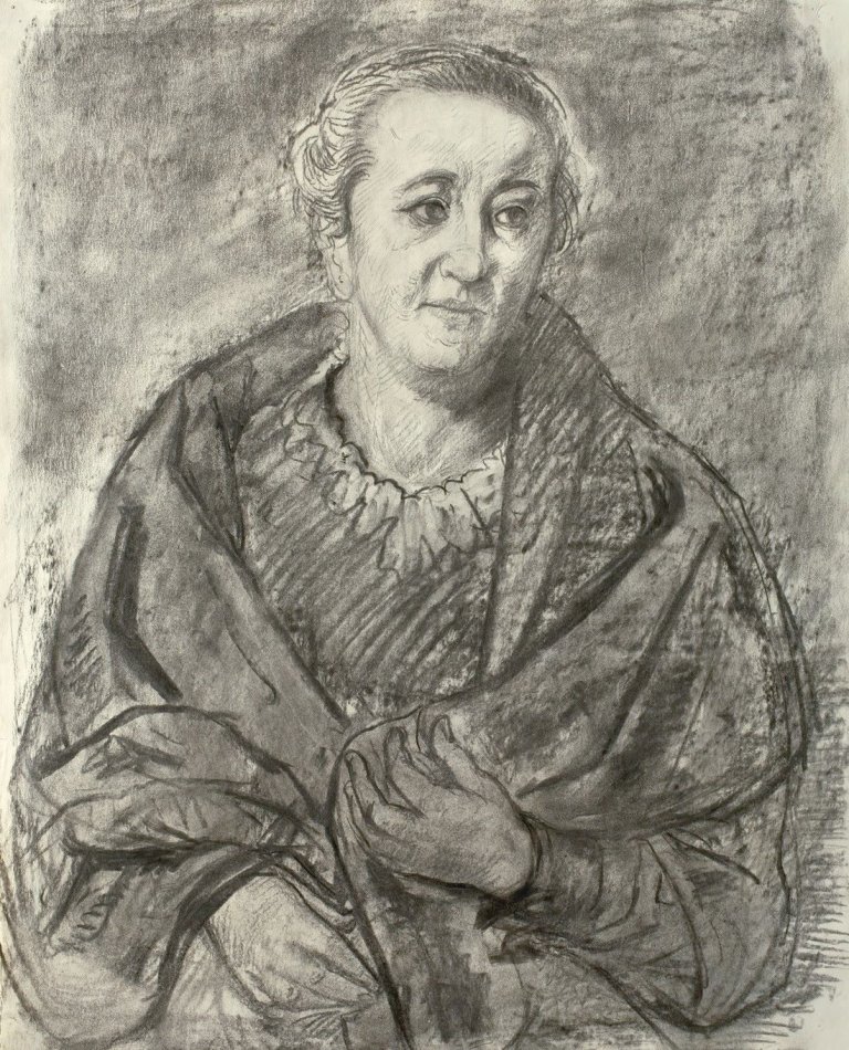 Auf diesem Bild ist das folgende Kunstwerk zu sehen: Otto Dix. „Bildnis Elisabeth Ascher“. Um 1947.