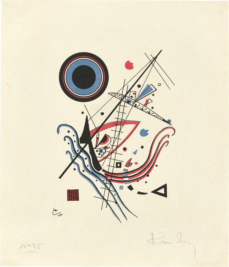 Auf diesem Bild ist das folgende Kunstwerk zu sehen: Wassily Kandinsky. „Lithografie ,Blau‘“. 1922.
