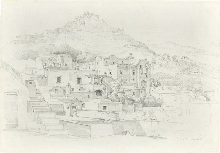 Auf diesem Bild ist das folgende Kunstwerk zu sehen: Ernst Fries. „Die Stadt Capri“. 1826.