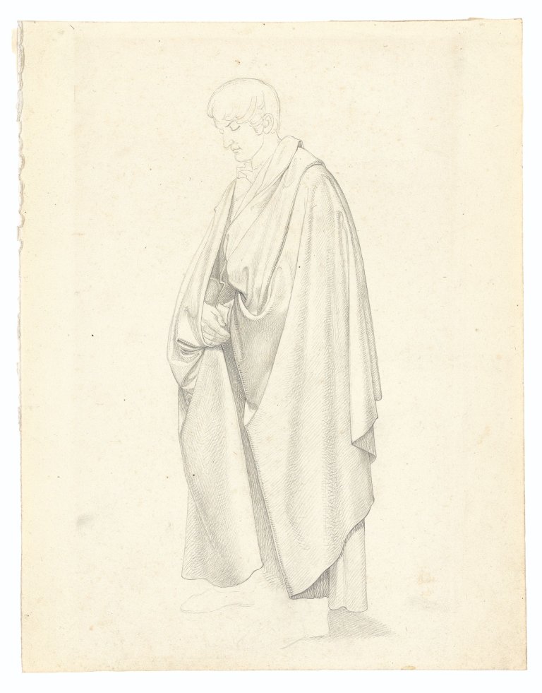 Auf diesem Bild ist das folgende Kunstwerk zu sehen: Friedrich Overbeck. Gewandstudie.