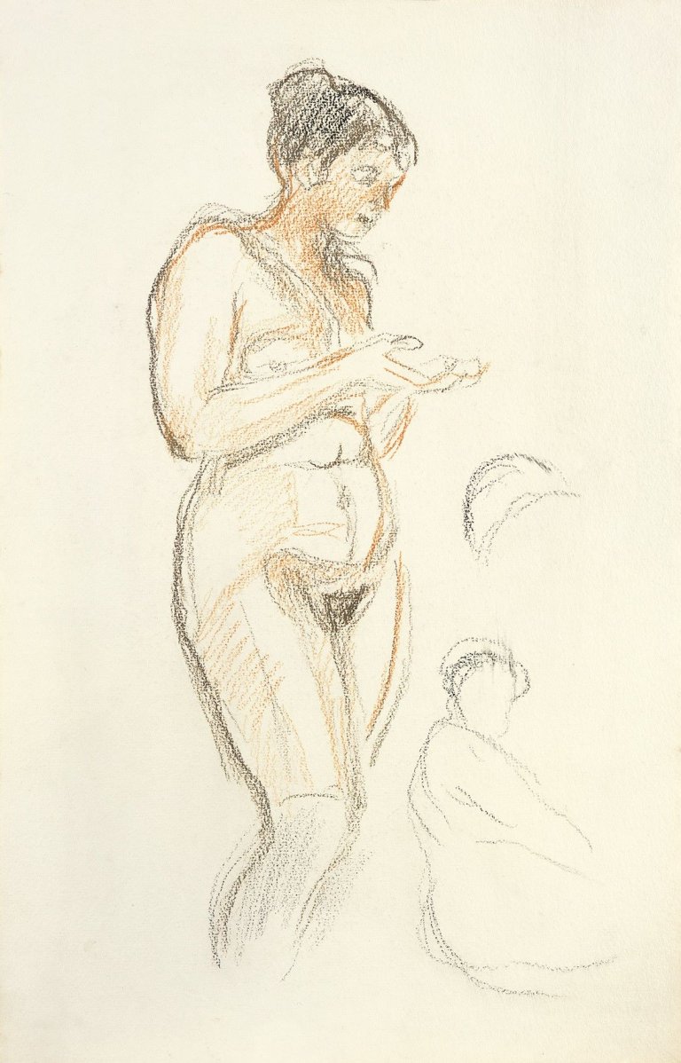 This picture shows the following artwork: Edvard Munch. Stehender weiblicher Akt. 1920s.