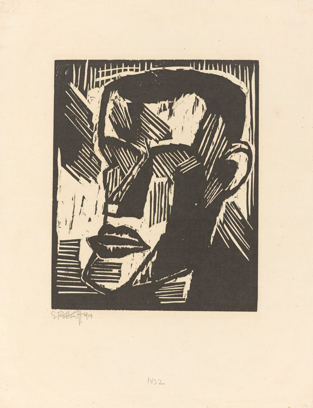 Auf diesem Bild ist das folgende Kunstwerk zu sehen: Karl Schmidt-Rottluff. „Selbstbildnis“. 1914.