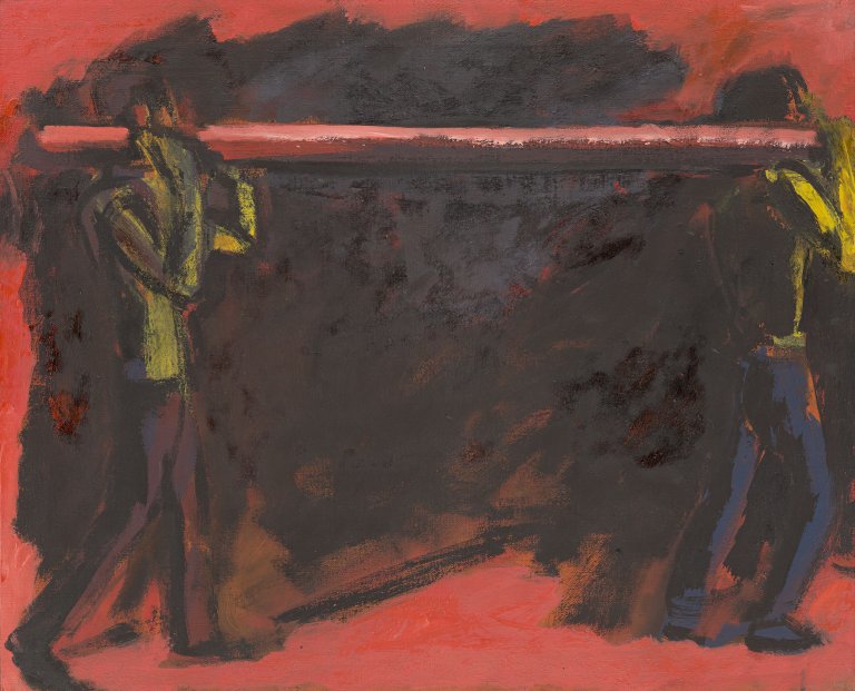 Auf diesem Bild ist das folgende Kunstwerk zu sehen: Bernd Koberling. Strandarbeiter. 1983.