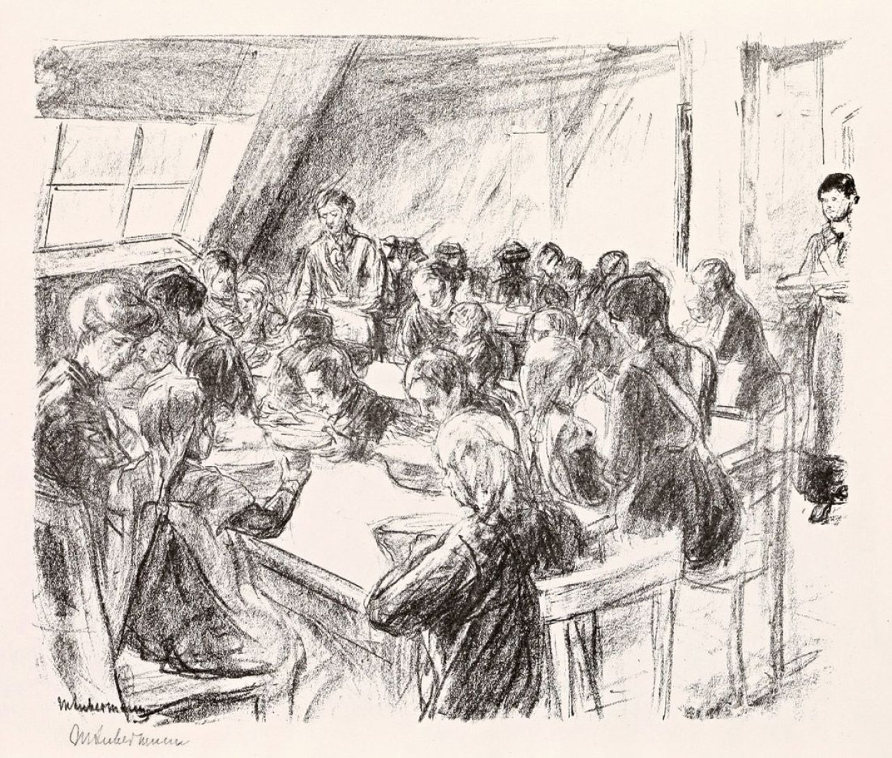 This picture shows the following artwork: Max Liebermann. „Kindervolksküche“. 1915.