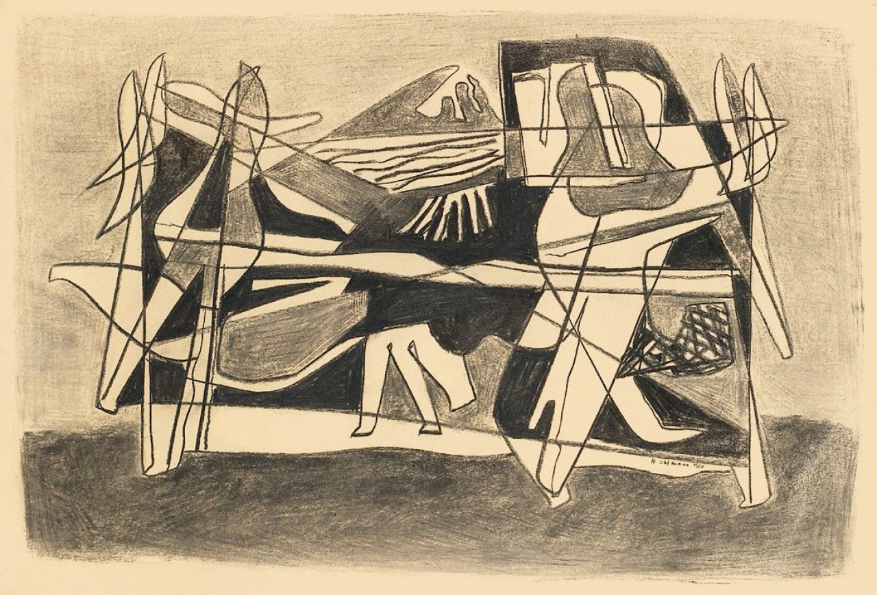 Auf diesem Bild ist das folgende Kunstwerk zu sehen: Hans Uhlmann. Ohne Titel. 1950.