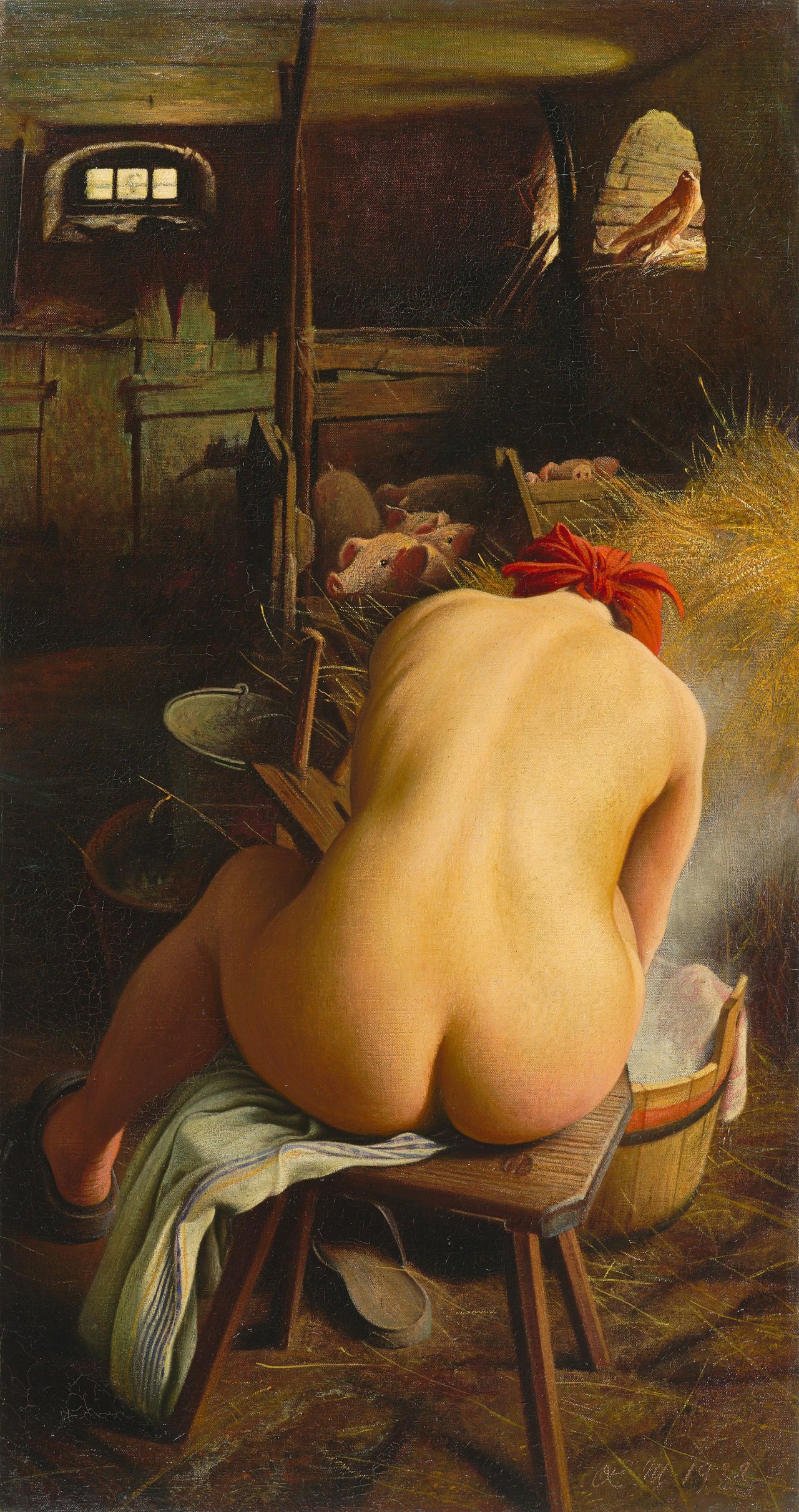 Auf diesem Bild ist das folgende Kunstwerk zu sehen: Richard Müller. Ländliche Idylle. 1933.