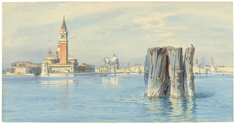 Auf diesem Bild ist das folgende Kunstwerk zu sehen: Carl Friedrich Heinrich Werner. Blick auf Venedig. 1854.