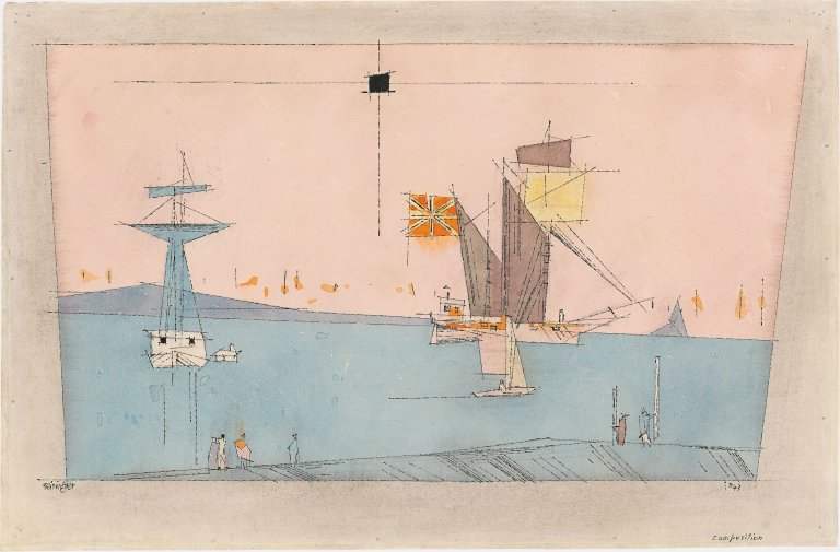 Auf diesem Bild ist das folgende Kunstwerk zu sehen: Lyonel Feininger. „Composition“. 1943.