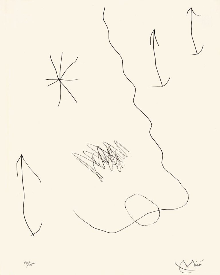 Auf diesem Bild ist das folgende Kunstwerk zu sehen: Joan Miró. Aus: „Journal d'un Graveur“. 1975.
