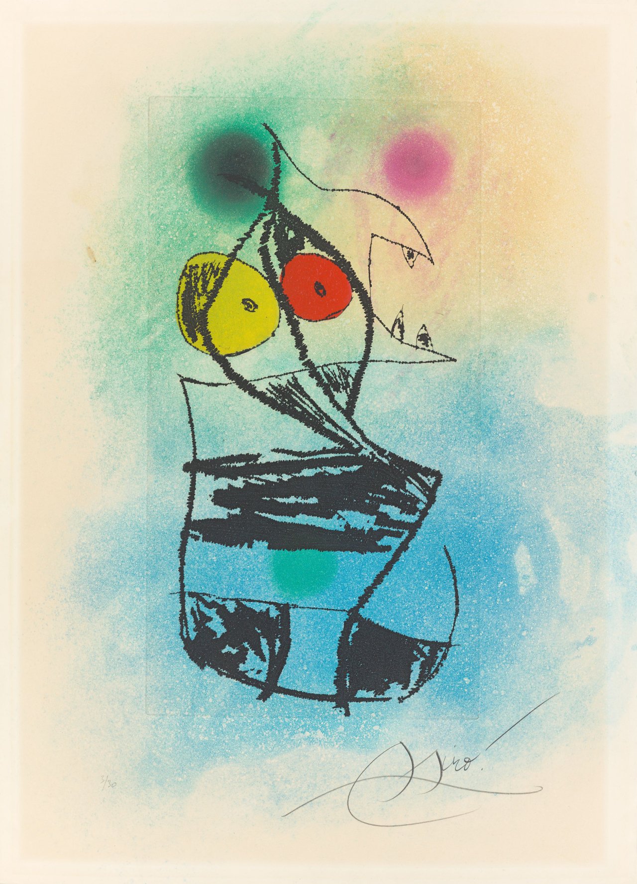 Auf diesem Bild ist das folgende Kunstwerk zu sehen: Joan Miró. „Le scorpion Joufflu“. 1978.