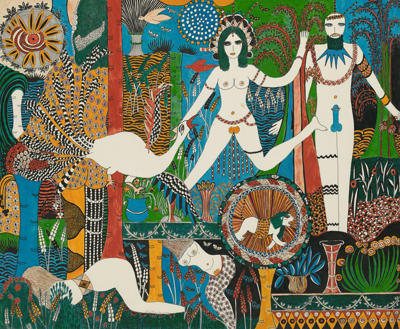 This picture shows the following artwork: Dorothy Iannone. Flora and Fauna. Circa 1973.