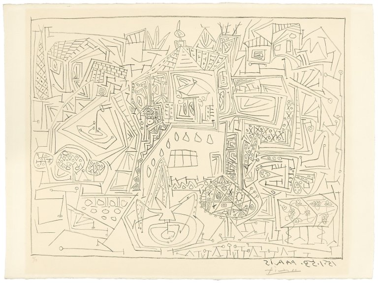 Auf diesem Bild ist das folgende Kunstwerk zu sehen: Pablo Picasso. „Jardin à Vallauris“. 1953.